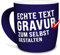 Tasse mit Gravur selbst gestalten - mit eigenem Spruch oder Wunschname gravieren - Keramiktasse außen gummiert - Blau, 300 ml