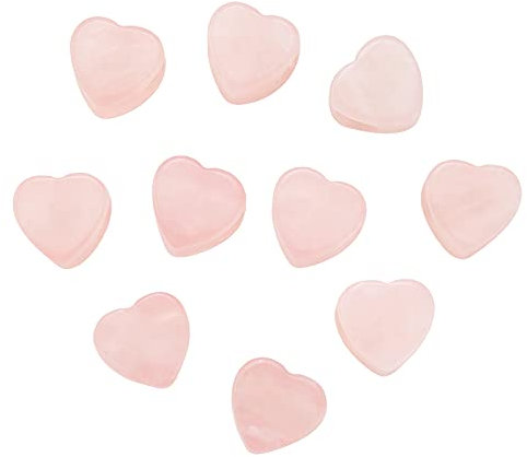 Airssory 10 Pcs Natural Rose Quartz European Heart Beads with Large Hole Polished Loose Beads for DIY Bracelet Necklaces Jewelry Making 13~14x13~14mm
