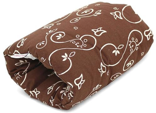 HOBEA-Germany Ministillkissen Arm-Stillkissen kleines Stillkissen für unterwegs Stillmuff Reisestillkissen in verschiedenen Designs (Blumenranken braun)
