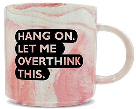 Hippowarehouse Hang on. Let me Overthink This Printed Mug Various Colour Options Ceramic Cup Kitchenware 11oz