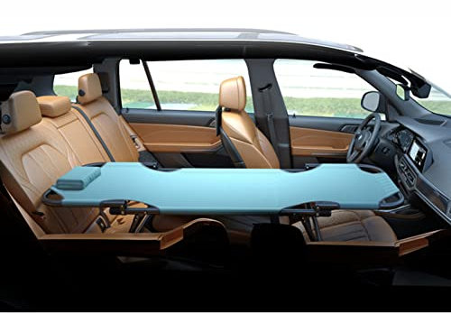 Lit De Couchage Arrière Pliant De Voiture, Lit De Camping Pliant, Voyage, Randonnée, Lit De Couchage Extérieur Non Gonflable pour Voiture De Camping (Color : Blue)