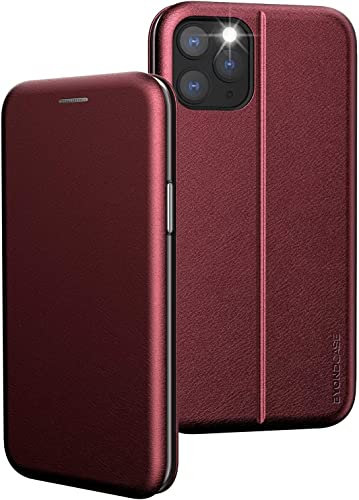 BYONDCASE iPhone 11 Pro Max Hülle Rot, Flip-Case Deluxe PU-Leder Klapphülle 360 Grad Rundumschutz mit Magnet-Technologie, Kreditkartenfach, Standfunktion