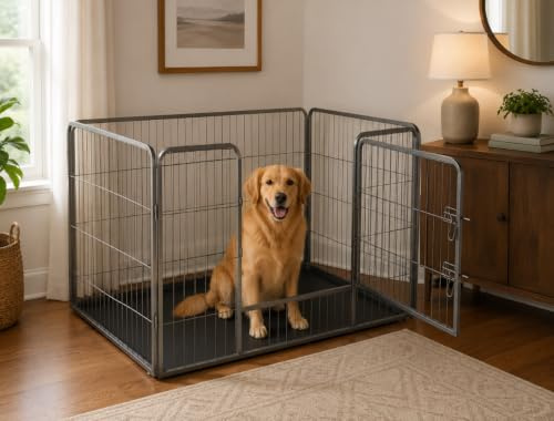 Doggy Style Heavy Duty Whelping Pen With Abs Tray Puppy Play Pen Puppies Cage Crate Cartes Cages Dog Training Playpen for Dogs and puppies (Lge)