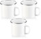 com-four® 3x Emaille-Becher - Trinkbecher aus emaliertem Edelstahl - Teepott - Kaffeetasse für Outdoor und Camping - 3-teiliges Becherset - spülmaschinengeeignet (weiß)