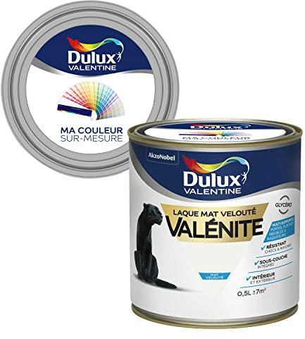 Ma Couleur Sur-mesure par Dulux Valentine – Peinture Laque Glycéro - Grande résistance pour boiseries et ferronneries - Mat Blanc Intense 0,5 L