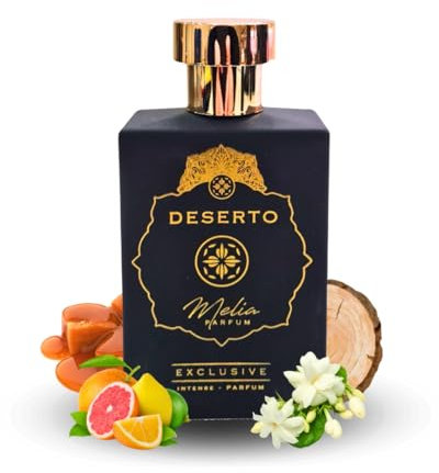Deserto Eau de Parfum - Fragranza Orientale - Agrumi, Gelsomino, Caramello, Legno, Ambra - Melia Parfum - 100ml