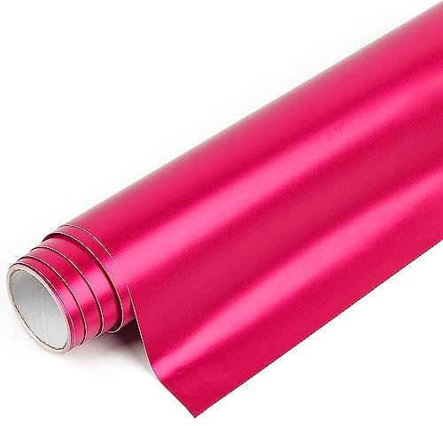 IModeur Matte Metallic Rose Red Permanent Vinyl Roll - 30.5 x 122 cm Red Vinyl for Cricut, Self Adhesive Vinyl for Cup, Windows, Birthday Gifts, Party Ornaments, Home Decor