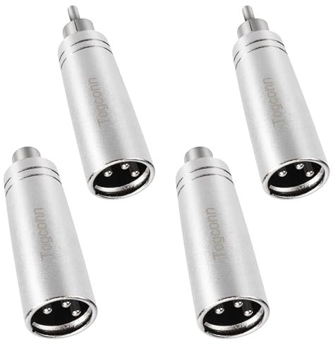 Togconn RCA to XLR Adapter - 4 Pack: RCA to XLR Male/Female Adapter