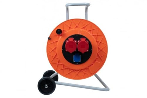 NAKA Kabeltrommel Kabelaufroller Verlängerungskabel Kabelrolle 230V 400V CEE 1x16A 1x32A 1x230V Leer Profi Metall Kunststoff