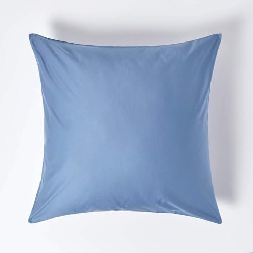 HOMESCAPES 4er-Set Luxus Kissenbezug blau 80x80 cm, 100% ägyptische Baumwolle, Kissenhülle Fadendichte 1000
