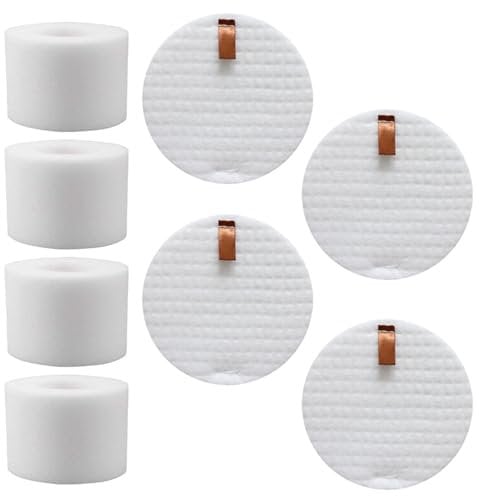 4 Pcs Shark Vacuum Filter Set, Foams Filter Replacement, Shark Filter Compatible with Shark NZ801UKT, NV680, NV681, NV682, NV801, N803, UV810, AZ910(White)