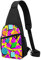 Rucksack Retro 80Er 90Er Geometrisch Sling Rucksack Stilvoll Brusttasche Kompatibel Crossbody Rucksuck Für Travel, Angeln, Outdoor