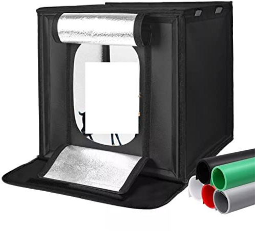 ZHCHAO Photo Light Studio Soft Boxes Portable Pliable Dimmable Table de Photographie Tentes Kit de Tentes avec 3 Pcs Fond Conseil(65x65cm)