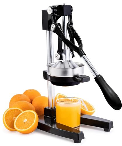 Locamp Orange Juice Squeezer,Citrus Juicer Lemon Squeezer Fruit Press Juicer Heavy Duty Hand Press, Durable Stainless Steel Squeezer (Black)
