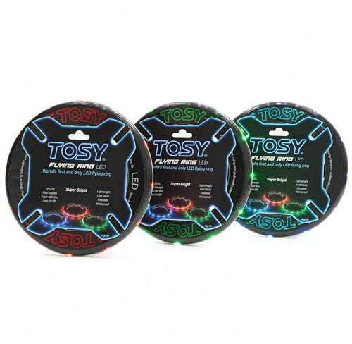 TOSY Fliegender Ring – 16 Millionen RGB-Farben oder 12 LEDs, hell, automatisches Aufleuchten, sicher, wasserdicht, leichtes Frisbee, Geschenk zum Geburtstag, draußen/drinnen für Jungen/Mädchen/Kinder