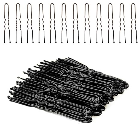 Biribila 60 Black U-Shaped Hair Pins for Buns – 6 CM Long Bun Pins for Women Hair Styling - Perfect Hair Clips & Hair Grips for All Types
