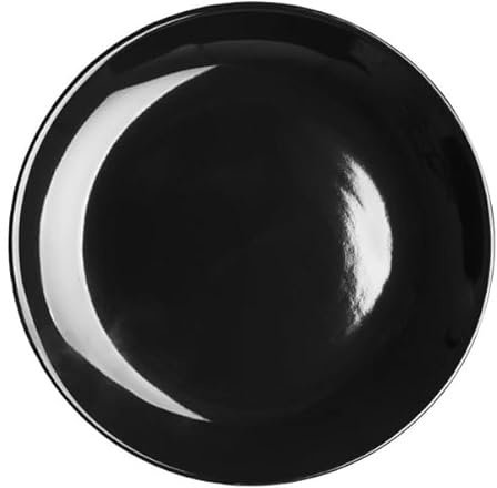 nisbets limited Olympia Cafe Coupe Plate Black - 205mm 8 (Box 12) | Commercial-grade 8-inch coupe design maximizes plating space, serving as durable dishware for busy cafes and catering venues.