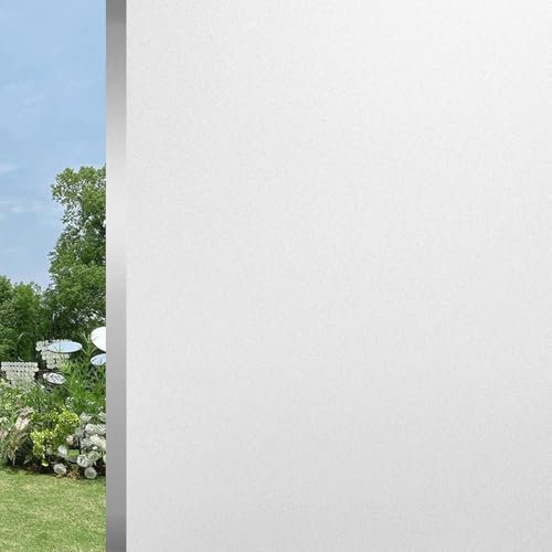 Lámina Decorativa para Cristales 80 x 900 cm Opaco Esmerilada Decorativa Película Opaca de Acristalamiento Térmico Vinilos para Ventanas Opaco para Oficina Cocina, Blanco Mate