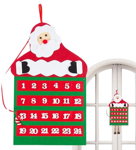 Yiurse Krippen-Adventskalender | Wand Weihnachten Adventskalender - Filzkalender, 2024 Kalender Stoff für Weihnachtsfeier