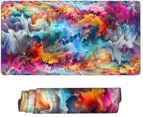 Tapis de Souris XXL Couleur 900x400x3mm, Texturée Résistant à Usure Lavable Tapis Souris Abstrait Grand Tapis de Souris Gamer avec Surface en Caoutchouc Antidérapant Résistant Tapis de Bureau H2-357