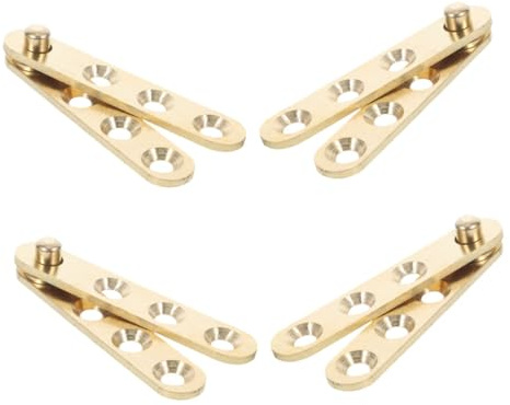 Lot de 8 Charnière Pivotante Cachée, en Cuivre, pour Porte | Ouverture Large, Support Robuste, Fermeture Automatique, Finition Or, Usage Commercial et Bureaux