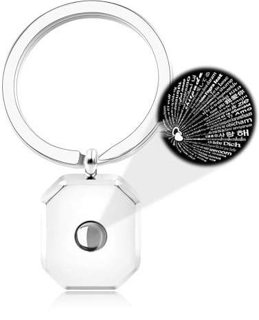 Oneress 100 Languages I Love You Projection Keychain, Octagon Romantic Pendant, Sentimental Gift for Her YA5238