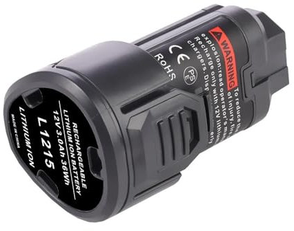 Batteria agli ioni di litio da 12 V 3,0 Ah compatibile con utensili RIDGID L1215 | Sostituzione for BS12C, R82049, R82238, R9010 | Batteria for utensili elettrici senza fili(1 Pc Battery)