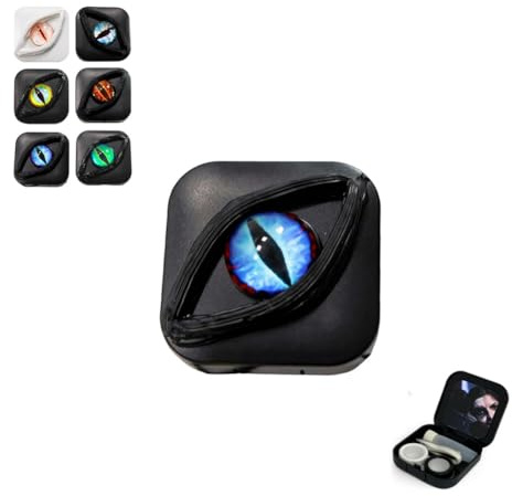 Devil's Eye Contact Lenses Box, Color ContactLens Removal Kit, Portable Contact Lens Case For Travel Kit Box, Fancy Halloween Gifts Eyes PersonalityBox, Eyes Storage Travel Portable Lens B-ox