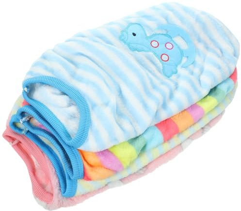 BESTonZON 4pcs Small Dog Warm Vest Set Cartoon Flannel Autumn Dog Clothes Soft Winter Pet Costume for Puppies and Cats for Teacup Toy Breeds