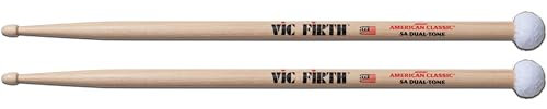 Vic Firth American Classic 5ADT Dual-Tone Baguettes, Bout en Bois et Boule en Feutre Synthétique