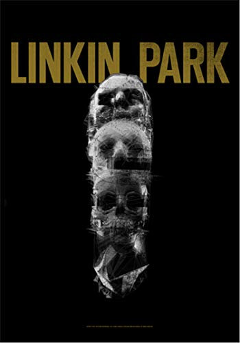 Heart Rock Drapeau original Linkin Park Living Skull Totem, tissu, multicolore, 110 x 75 x 0,1 cm
