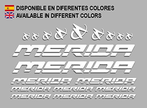 Ecoshirt T2-3497-75GF Merida Frame Set Bikes F150 Aufkleber Aufkleber Decals Adesivi MTB BTT, Weiß