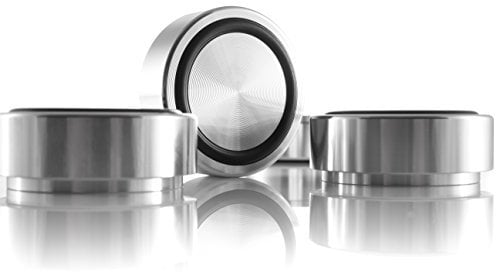 Hifi Lab Piedi in Aluminio massiccio 44x17 Piedi Hifi Aluminio Piedi Dispositivo Audio Assorbenti nobile argento 4x