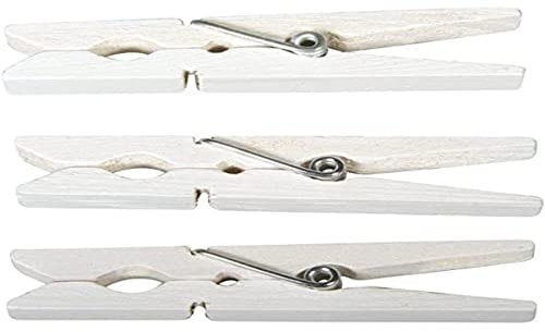 Rayher Pinces à linge, bois, blanc, 18 pces, 7,2cm, arts créatifs, décorations, mariage, cadeau, photo, mémo-6131602