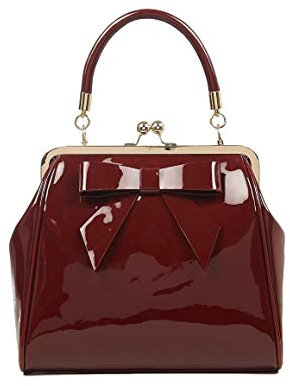 Banned Apparel American Vintage 50s Rockabilly glänzend handtasche - Weinrot