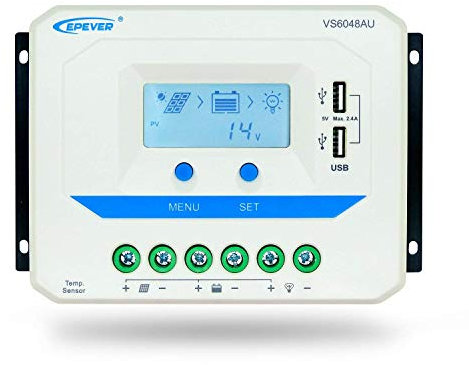 EPever VS6048AU Solar Panel Regler Laderegler 12 / 24V / 36V / 48V Auto Work für Solarbatterieladung von Fuhuihe (12V / 24V / 36V / 48V, 6048 (60A))