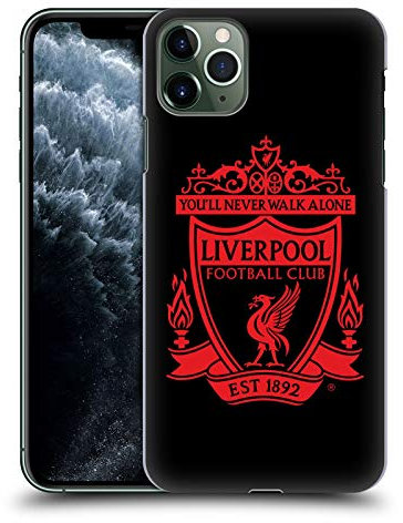 Head Case Designs Officially Licensed Liverpool Football Club Black 2 Crest 1 Hard Back Case Compatible With Apple iPhone 11 Pro Max