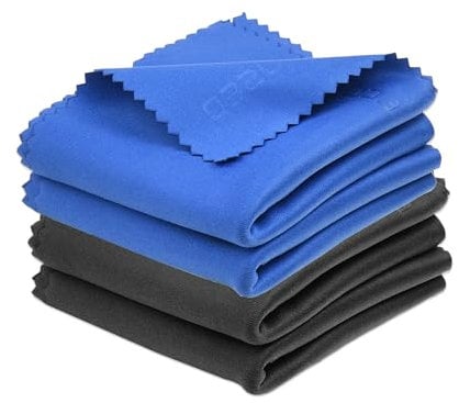 Eco-Fused Grandi panni per la pulizia in microfibra – Confezione da 4 – 46 x 46 cm – Perfetto per TV widescreen, monitor per computer di grandi dimensioni, anche per la pulizia di occhiali, lenti