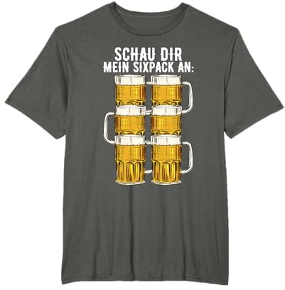 Bier Sixpack Saufen Party Design T-Shirt Geschenk T-Shirt