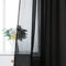 MIULEE 2er Set Sheer Voile Vorhang Stangedurchzug Transparente Gardine aus Voile Polyester Fensterschal Transparent Wohnzimmer Luftig für Schlafzimmer 140 X 215 cm (B x H), Rod Pocket Schwarz