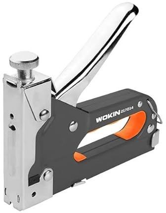WOKIN Robuster 3-Wege-Tacker – 4–14 mm (Orange/Schwarz)