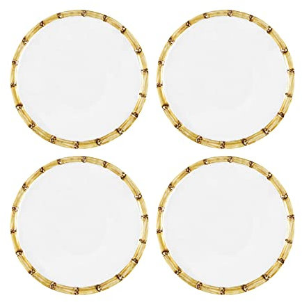 UPware 4-Piece 6 Inch Melamine Serving Plates/Appetizer Plates/Dessert Plates (Bamboo)
