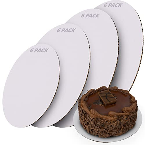 BELLE VOUS 24pz Sotto Torte Cartone Rotondo Bianco - Dimensioni Assortite Base Torta Cartone da 16, 20, 25 e 30 cm Usa e Getta - Sotto Torta Rotondo Cartoncino per Decorare Torte