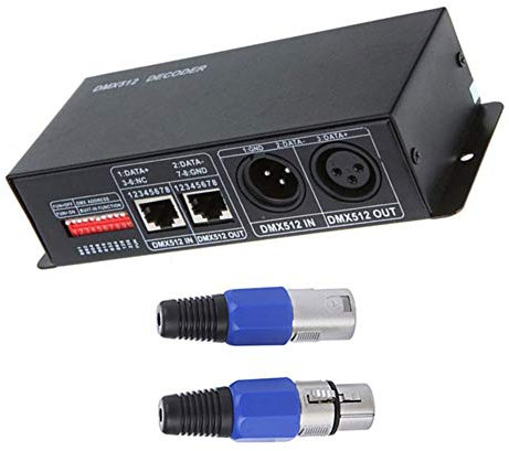 DMX Decoder DMX512 Decoder LED Controller DMX512 DIMMER RGBW LED striscia decoder 4 canali nero