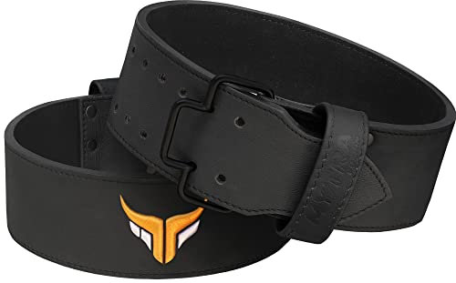 Mytra Fusion Cinturon Powerlifting con Hebilla de liberación Cinturon Gym para Hombres, Mujeres, Entrenamiento, Levantamiento de Pesas, Ejercicio físico, Cinturon Halterofilia (Black, L)