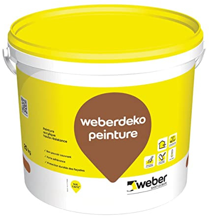 Weber 12950015 Weberdeko Peinture pour Façade et Murs, Ton Pierre Claire 015, 20kg