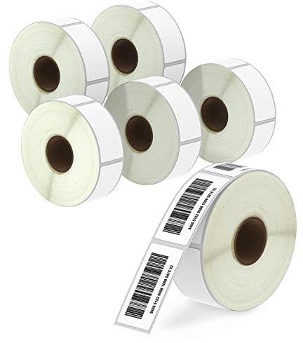 BETCKEY - 25mm x 51mm(1 in x 2 in) Perforierte FBA Barcode/Adresse Thermoetiketten Kompatibel mit Zebra und weiteren Druckern [6 Rollen/4500 Etiketten]