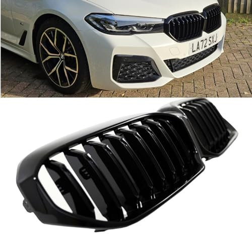 DM Autoteile 14211 Sport Performance Kühlergrill schwarz kompatibel für BMW 5er G30 G31 LCI Facelift ohne Kamera