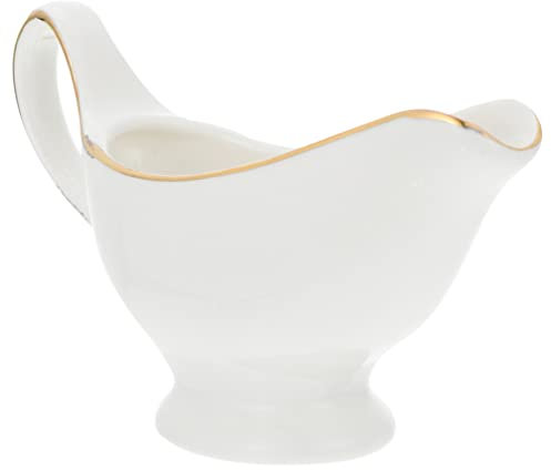 Sauciere-Ausgießer aus Keramik: Porzellan-Sahnekännchen mit Griff, Steak-Sauce, Milchkännchen mit Goldrand, Gewürzschale, Saucenspender Küchengeräte