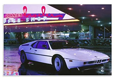 Klassisches Sportauto-Poster für BMW M1 Retro Outrun Sport Auto Poster Dekorative Malerei Leinwand Wandposter und Kunstbild Druck Moderne Familie Schlafzimmer Dekor Poster 40 x 60 cm